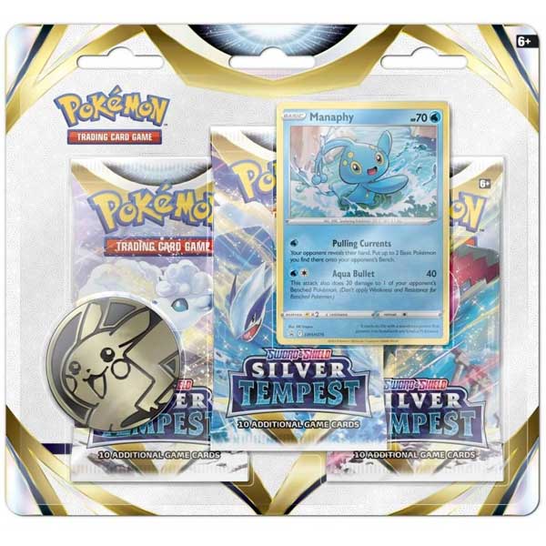 Kártyajáték Pokémon TCG Sword & Shield 12 Sliver Tempest 3 pack Blister Manaphy (Pokémon)