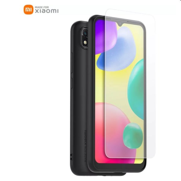 Made for Xiaomi TPU Tok + védőüveg for Xiaomi Redmi 9C/10A, fekete