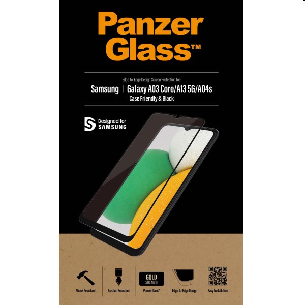Temperált védőüveg PanzerGlass Case Friendly for Samsung Galaxy A04s/A03 Core/A13 5G, fekete