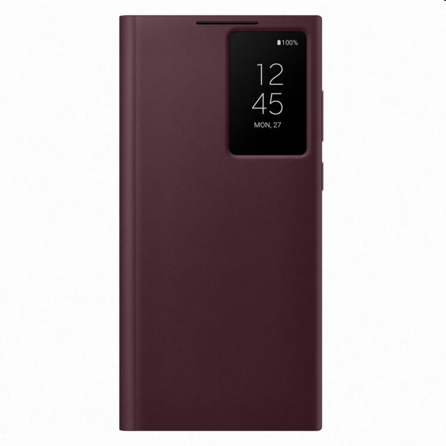 Tok Clear View Cover for Samsung Galaxy S22 Ultra, burgundy