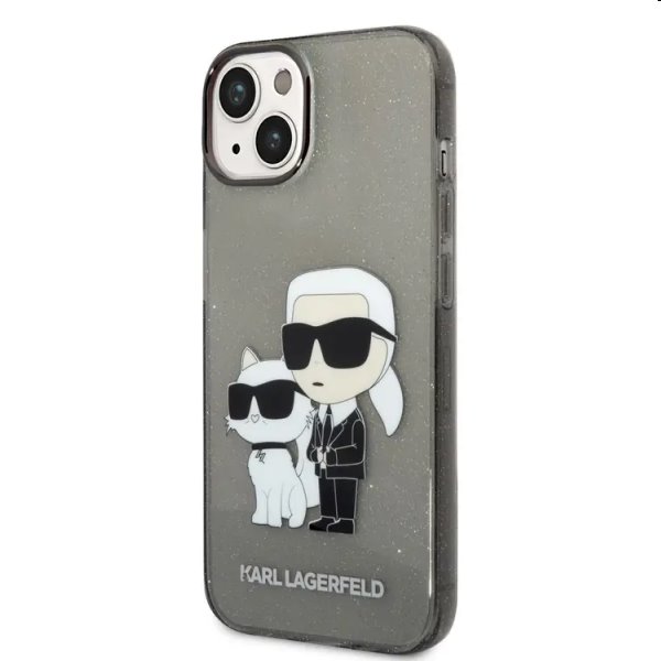 Tok Karl Lagerfeld IML Glitter Karl and Choupette NFT for Apple iPhone 14 Plus, fekete