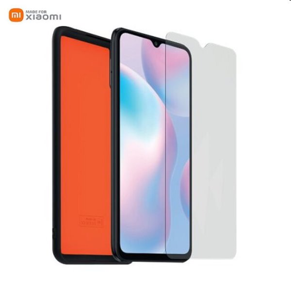 Made for Xiaomi TPU Tok + védőüveg for Xiaomi Redmi 9A, fekete