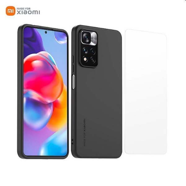 Made for Xiaomi TPU Tok + védőüveg for Xiaomi Redmi Note 11 Pro+ 5G, fekete