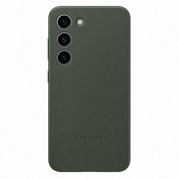 Leather Cover tok Samsung S23 számára, zöld