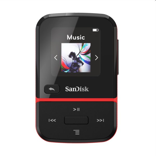 SanDisk MP3 Clip Sport Go 16 GB, red - OPENBOX (Bontott csomagolás, teljes garancia)