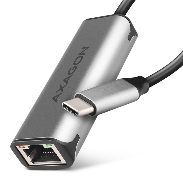 AXAGON ADE-25RC, USB-C 3.2 Gen 1 - 2.5 Gigabit Ethernet hálózati kártya, Realtek 8156, auto install, szürke
