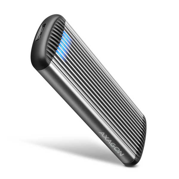 AXAGON EEM2-SA USB micro-B 3.2 Gen 1 - M.2 SATA SSD 30-80mm RIBBED box, csavarok nélkül