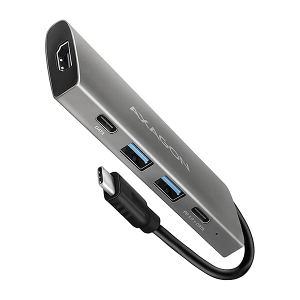 AXAGON HMC-5G2 2x USB-A + 2x USB-C + HDMI, USB-C 3.2 Gen 2 10 Gbps hub, PD 60 W, 13 cm USB-C kábel