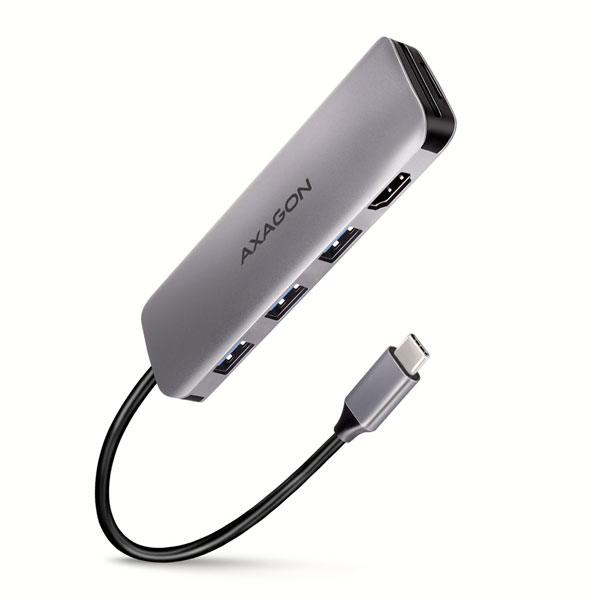 AXAGON HMC-HCR3A 3x USB-A + HDMI + SD/microSD, USB-C 3.2 Gen 1 hub, 20 cm USB-C kábel