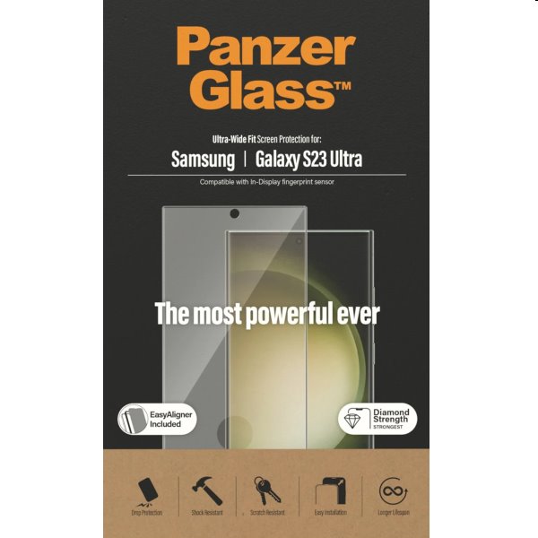 Védőüveg PanzerGlass UWF AB for Samsung Galaxy S23 Ultra, fekete