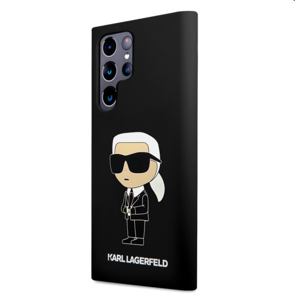 Tok Karl Lagerfeld Liquid Silicone Ikonik NFT for Samsung Galaxy S23 Ultra, fekete