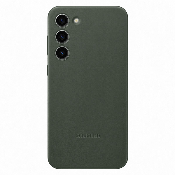 Leather Cover tok Samsung S23 Plus számára, zöld