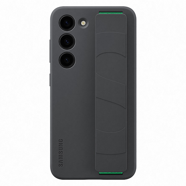 Silicone Grip Cover tok Samsung Galaxy S23 számára, fekete