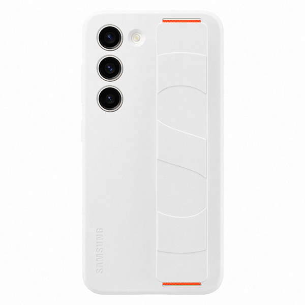 Silicone Grip Cover tok Samsung Galaxy S23 számára, fehér
