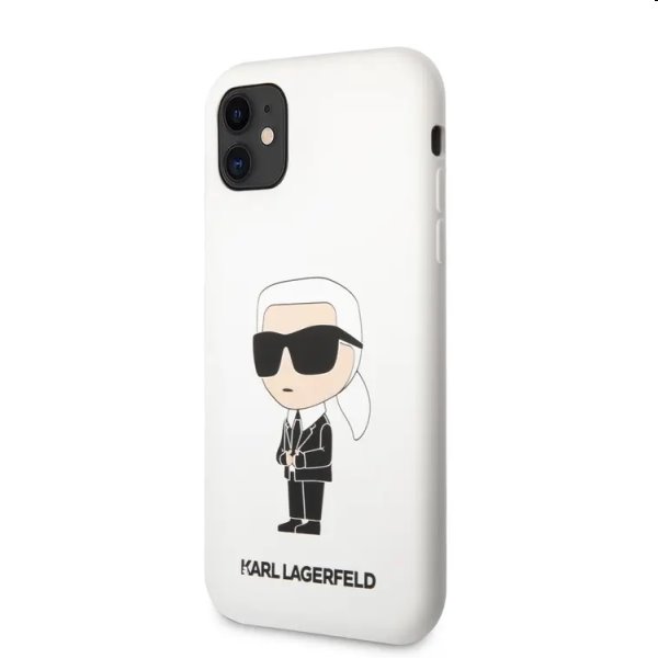 Hátlapi tok Karl Lagerfeld Liquid Silicone Ikonik NFT for Apple iPhone 11, fehér