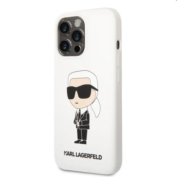 Hátlapi tok Karl Lagerfeld Liquid Silicone Ikonik NFT for Apple iPhone 13 Pro, fehér