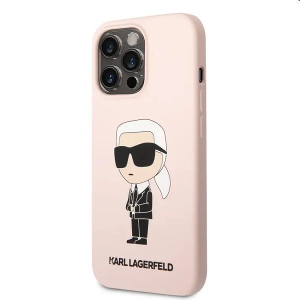 Hátlapi tok Karl Lagerfeld Liquid Silicone Ikonik NFT for Apple iPhone 13 Pro, rózsaszín