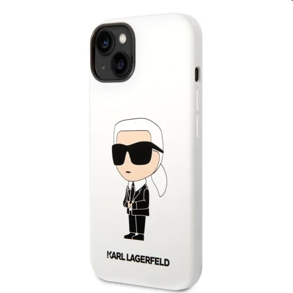 Hátlapi tok Karl Lagerfeld Liquid Silicone Ikonik NFT for Apple iPhone 14 Plus, fehér