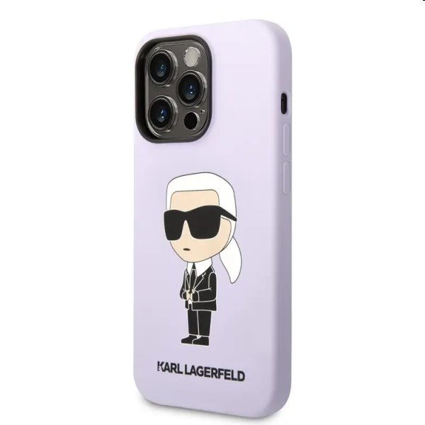 Hátlapi tok Karl Lagerfeld Liquid Silicone Ikonik NFT for Apple iPhone 14 Pro, lila