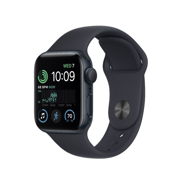 Apple Watch SE 2 GPS 44mm Midnight Aluminium Tok, C osztály - használt, 12 hónap garancia