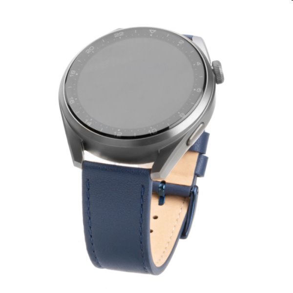 FIXED bőrszíj Quick Release 22 mm szélességgel for smartwatch, kék