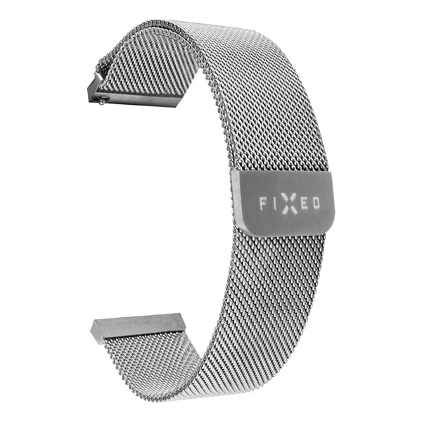 FIXED Mesh Rozsdamentes acél szíj for Smartwatch 22 mm, ezüst