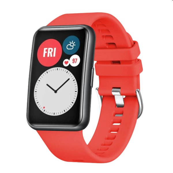 FIXED szilikonszíj for Huawei Watch FIT, piros FIXED szilikonszíj for Huawei Watch FIT, piros