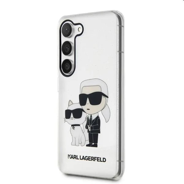 Tok Karl Lagerfeld IML Glitter Karl and Choupette NFT Samsung Galaxy S23 Plus számára, átlátszó