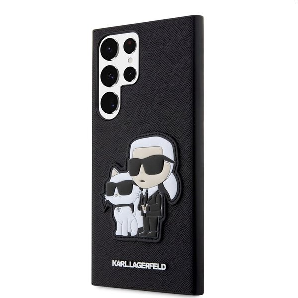 Tok Karl Lagerfeld PU Saffiano Karl and Choupette NFT Samsung Galaxy S23 Ultra számára, fekete