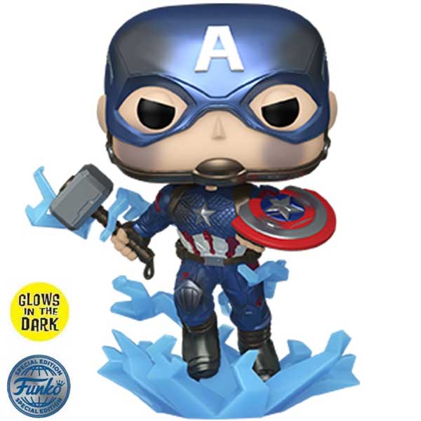 POP! Avengers Endgame: Captain America (Marvel) Metallic Special Kiadás (Világít a sötétben) figura