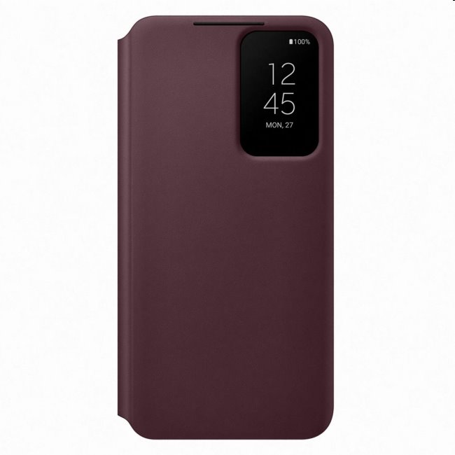 Clear View Cover tok Samsung Galaxy S22 Plus számára, burgundy kivitel - OPENBOX (Bontott csomagolás, teljes garancia)