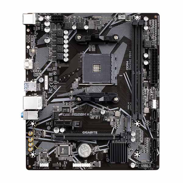 Gigabyte A520M K , AMD A520, AM4, 2xDDR4, mATX