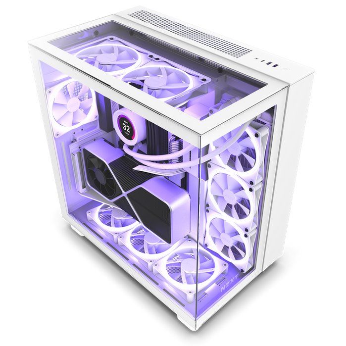 NZXT case H9 Elite / 3xRGB 120 mm / 1x 120mm fan / glass / RGB&fan controler / white