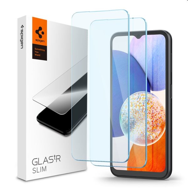 Spigen Glass tR Slim edzett üveg Samsung Galaxy A14 5G számára, 2 darab