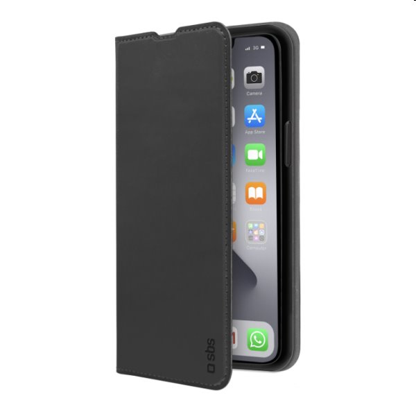 SBS Book Wallet Lite tok Apple iPhone 14 számára, fekete