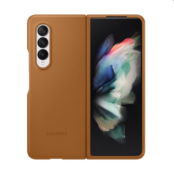 Samsung Leather Cover Z Fold3, camel - OPENBOX (Bontott csomagolás, teljes garancia)