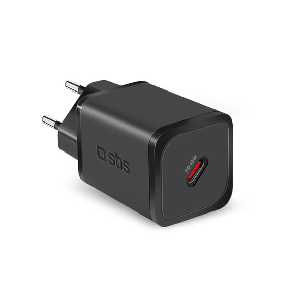 SBS Utazó adapter Mini USB-C, GaN, 45 W, PD, fekete