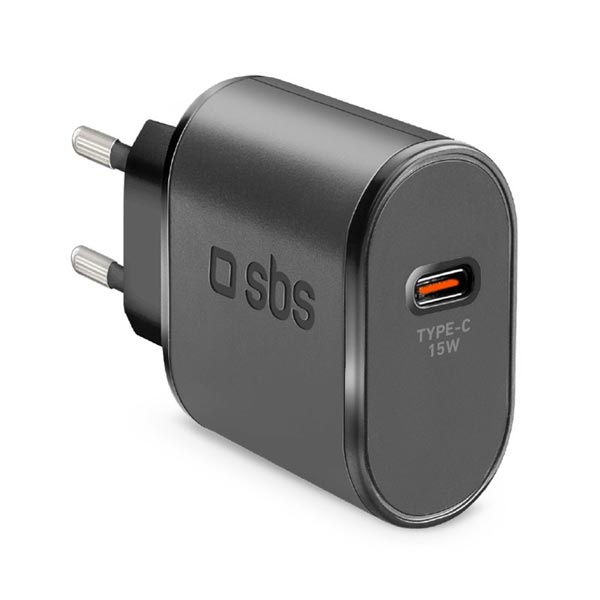 SBS Utazó adapter USB-C, AFC, 15 W, fekete