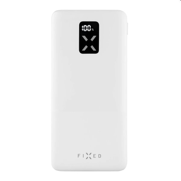 FIXED Powerbank Zen 10 LCD kijelzővel és PD 20W kimenettel, 10 000 mAh, fehér