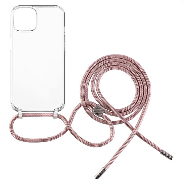 FIXED Pure Neck nyakbaakasztós madzaggal Apple iPhone 12/12 Pro számára, rózsaszín