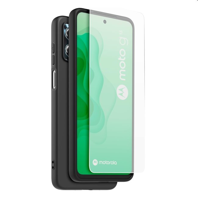 CASR tok + védőüveg Motorola Moto G13/G23 számára, fekete