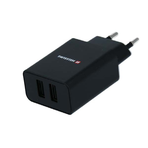 Hálózati adapter Swissten Smart IC 2x USB 2,1A Power + Adatkábel USB / Lightning MFi 1,2 m, fekete Hálózati adapter Swissten Smart IC 2x USB 2,1A Power + Adatkábel USB / Lightning MFi 1,2 m, fekete