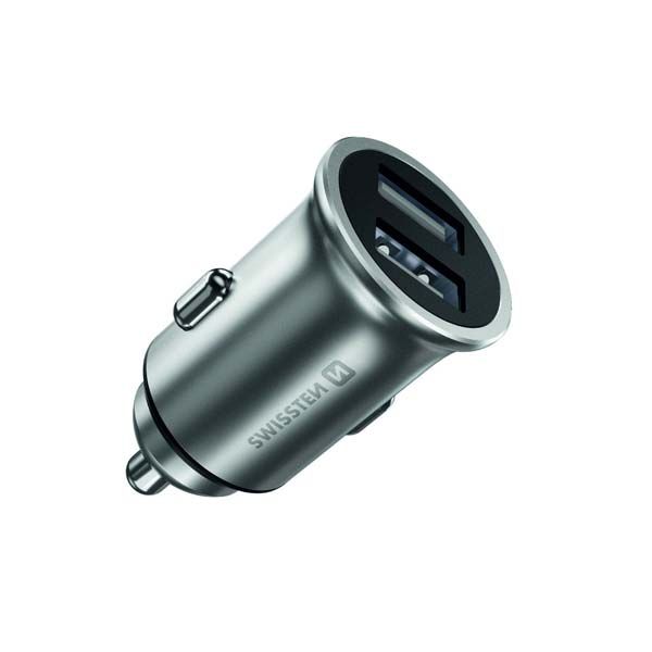 Swissten CL Adapter 2x USB 4,8A, ezüst Swissten CL Adapter 2x USB 4,8A, ezüst