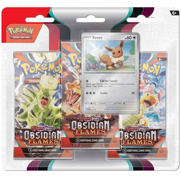 Pokémon TCG: Scarlet & Violet Obsidian Flames 3 Blister Eevee (Pokémon) kártyajáték Pokémon TCG: Scarlet & Violet Obsidian Flames 3 Blister Eevee (Pokémon) kártyajáték