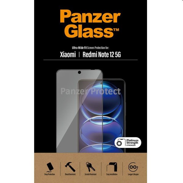 PanzerGlass UWF védőüveg Xiaomi Redmi Note 12 számára, fekete