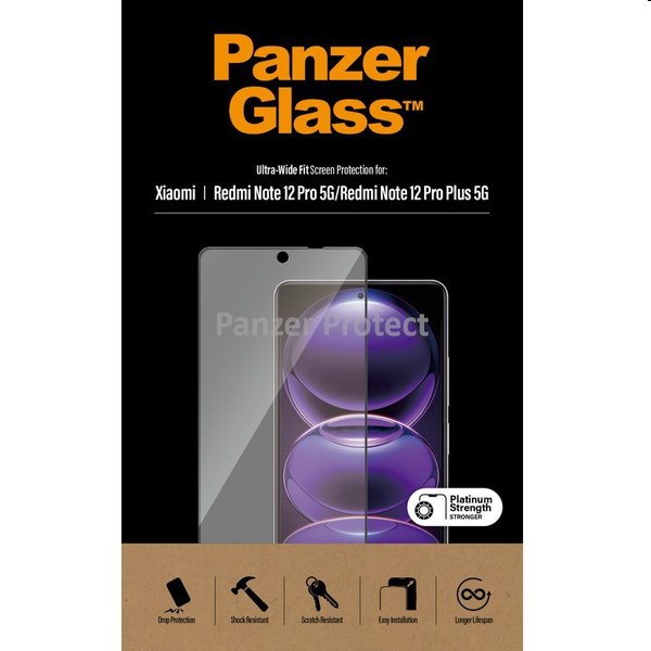 PanzerGlass UWF védőüveg Xiaomi Redmi Note 12 Pro/Redmi Note 12 Pro+ számára, fekete