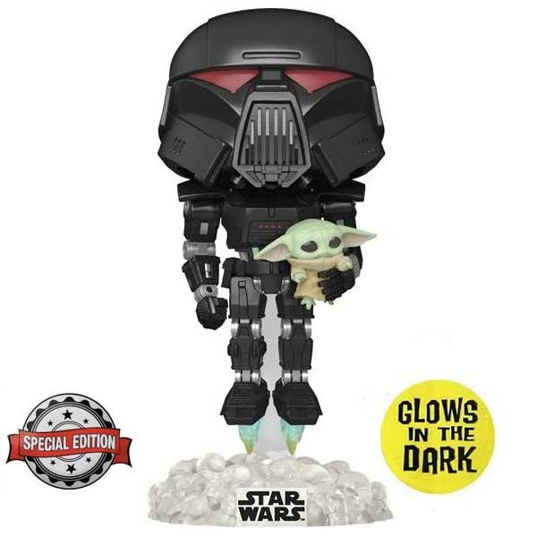 POP! Dark Trooper with Grogu (Star Wars) Special Kiadás (Glows in The Dark) - OPENBOX (Bontott csomagolás, teljes garancia)
