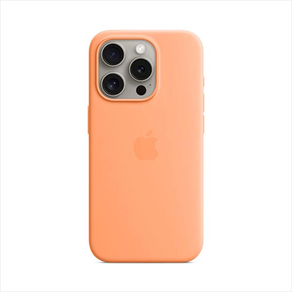 Apple iPhone 15 Pro Szilikontok MagSafe-vel - Orange Sorbet