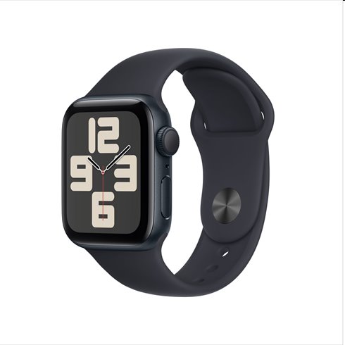 Apple Watch SE GPS 40mm Midnight Aluminium Case Midnight Sport szíjjal - M/L