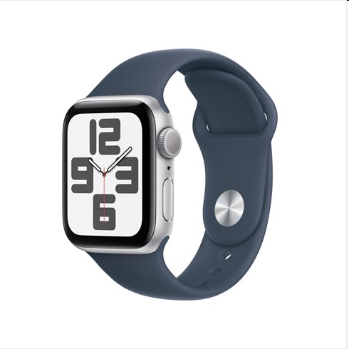 Apple Watch SE GPS 40mm ezüst Aluminium Case Storm Kék Sport szíjjal - M/L